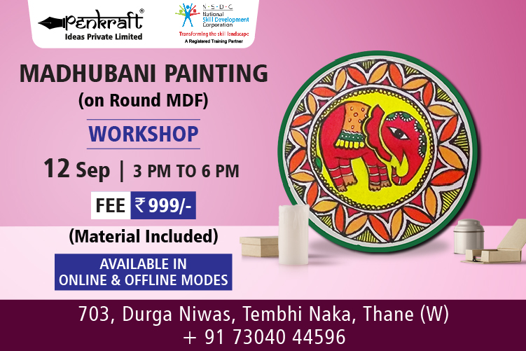 Penkraft Madhubani Painting on Round Surface Workshop